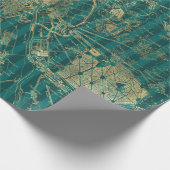 kaart Turquoise en Gold Foil Cadeaupapier (Hoek)