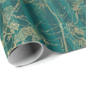 kaart Turquoise en Gold Foil Cadeaupapier (Rol Hoek)