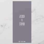 Kaart Turquoise en Lavender in het menu Weddenscha (Achterkant)