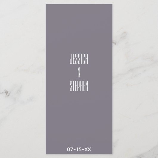 Kaart Turquoise en Lavender in het menu Weddenscha (Achterkant)