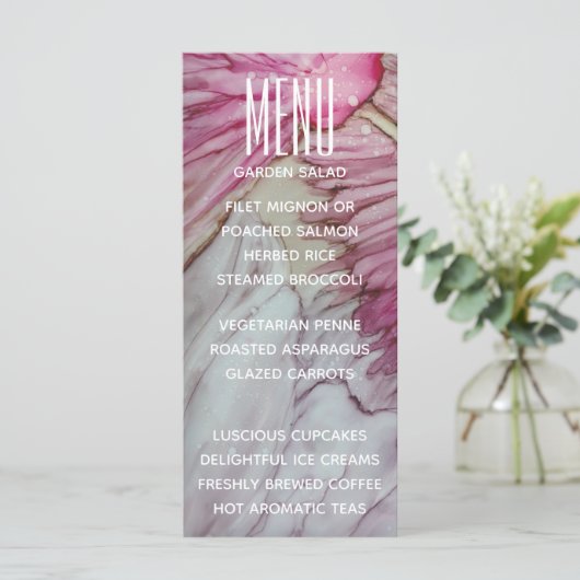 Kaart Turquoise en Lavender in het menu Weddenscha (Staand voorkant)