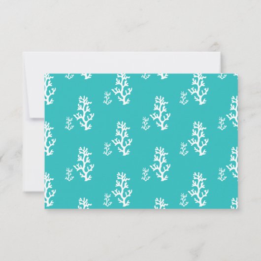 Kaart Turquoise Seapaarden Wedding Response (Achterkant)