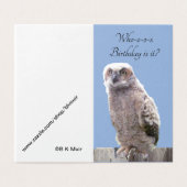 Kaart - Uil Verjaardag (Buitenkant ongevouwen)