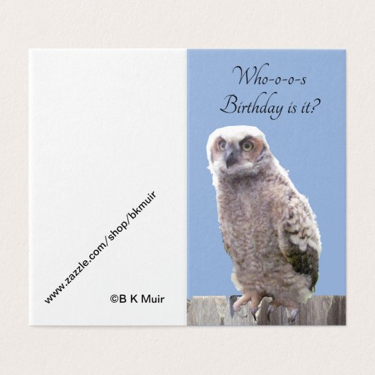 Kaart - Uil Verjaardag (Buitenkant ongevouwen)