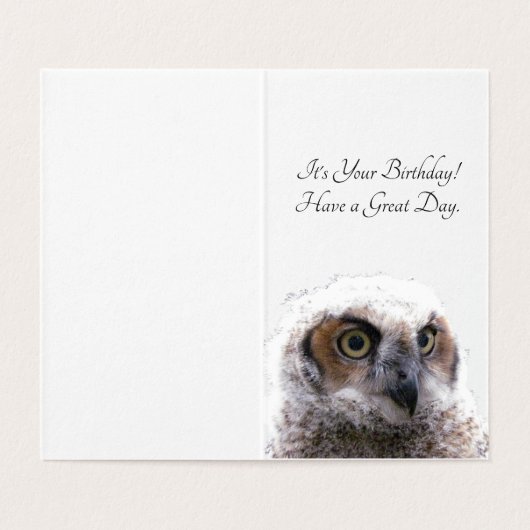 Kaart - Uil Verjaardag (Binnenkant ongevouwen)