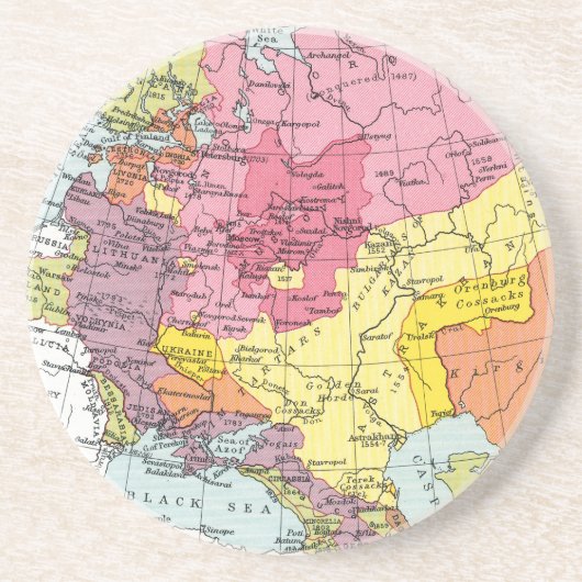 KAART: UITBREIDING VAN RUSLAND ZANDSTEEN ONDERZETTER (Voorkant)