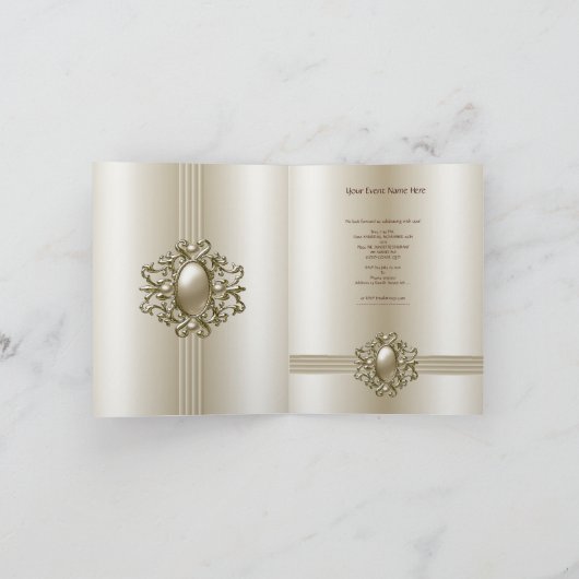 Kaart Uitnodiging Alle gelegenheden Elegant Pearl  (Binnen)