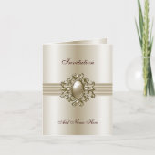 Kaart Uitnodiging Alle gelegenheden Elegant Pearl  (Voorkant)