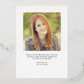 Kaart Uitnodiging Folie Afstuderen geborstelde Gli (Achterkant)