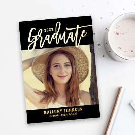 Kaart Uitnodiging Folie Afstuderen geborstelde Gli