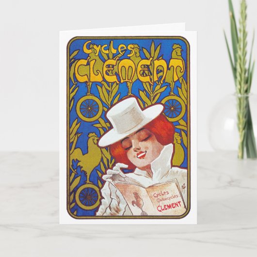 Kaart/ Uitnodiging:  Franse Fietsadvertentie (Voorkant)