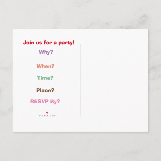 Kaart uitnodiging partij (Achterkant)