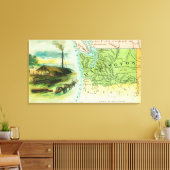 Kaart Uitzicht van de staat met een nummeringsscha Canvas Afdruk (Insitu (Woonkamer))