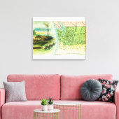 Kaart Uitzicht van de staat met een nummeringsscha Canvas Afdruk (Insitu (Woonkamer))