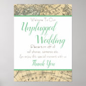 kaart unplugged Wedding Sign Poster (Voorkant)