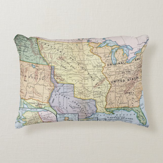 Kaart: US Expansion, 1905 Accent Kussen (Voorkant)