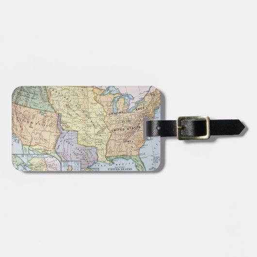 Kaart: US Expansion, 1905 Bagagelabel (Voorkant horizontaal)