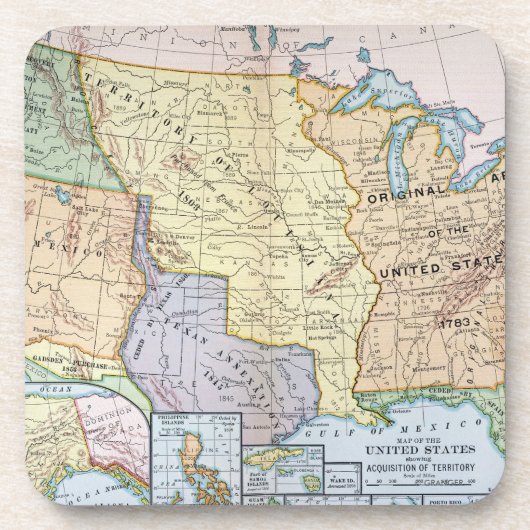 Kaart: US Expansion, 1905 Onderzetter (Voorkant)