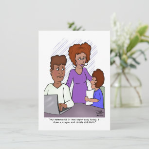 Kaart Vader Doet Huiswerk Van Zoon