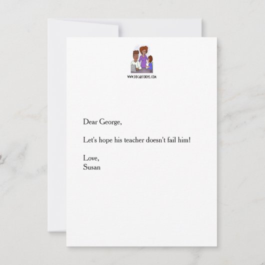 Kaart Vader Doet Huiswerk Van Zoon (Achterkant)