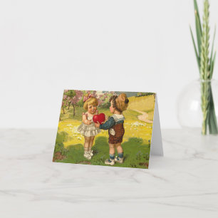 Kaart - Valentijns's Love Little Boy Girl Heart