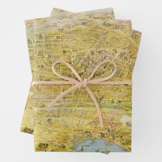 kaart van 1932: Los Angeles opnieuw ingesteld Inpakpapier Vel (In situ)