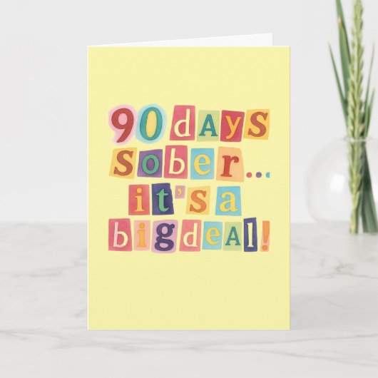 kaart van 90 dagen nuchter met envelop 5x7 (Voorkant)
