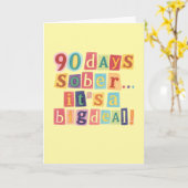 kaart van 90 dagen nuchter met envelop 5x7 (Gele Bloem)