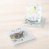 Kaart van Aantrekkingen van de Verenigde Staten va Glazen Onderzetter (Schuin)