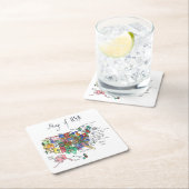 Kaart van Aantrekkingen van de Verenigde Staten va Kartonnen Onderzetters (Insitu)