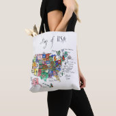 Kaart van Aantrekkingen van de Verenigde Staten va Tote Bag (Dichtbij)
