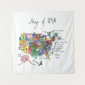 Kaart van Aantrekkingen van de Verenigde Staten va Wandkleed (Voorkant (horizontaal))