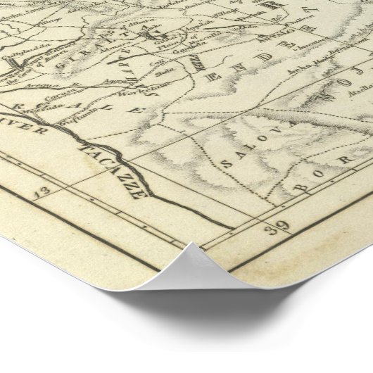 Kaart van Abyssinia Poster (Hoek)