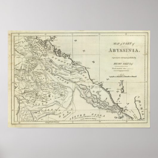 Kaart van Abyssinia Poster (Voorkant)
