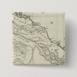 Kaart van Abyssinia Vierkante Button 5,1 Cm