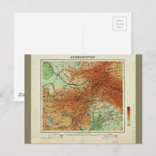 Kaart van Afghanistan (1912) (Voorkant / Achterkant)