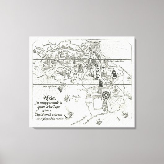 Kaart van Afrika | 1500 2 Canvas Afdruk (Voorkant)