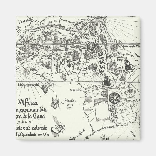 Kaart van Afrika | 1500 Magneet (Voorkant)