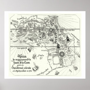 Kaart van Afrika   1500 Poster