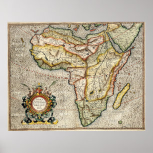 kaart van Afrika (1596) Poster