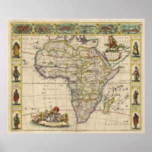 kaart van Afrika (1660) Poster
