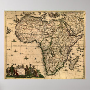 kaart van Afrika (1688) Poster