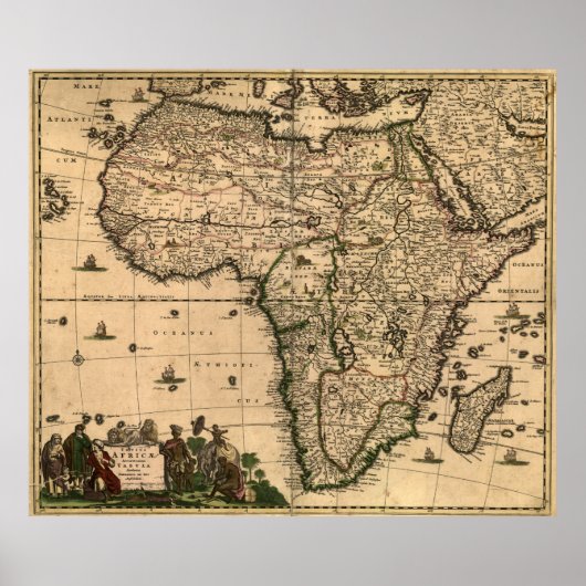  kaart van Afrika (1688) Poster (Voorkant)