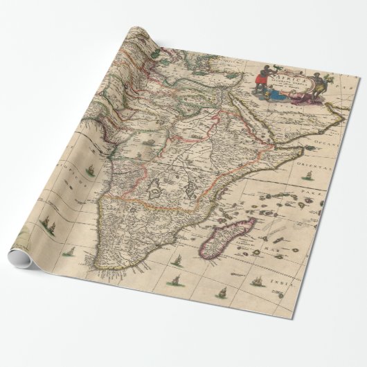  kaart van Afrika (1689) Cadeaupapier (Uitgerold)