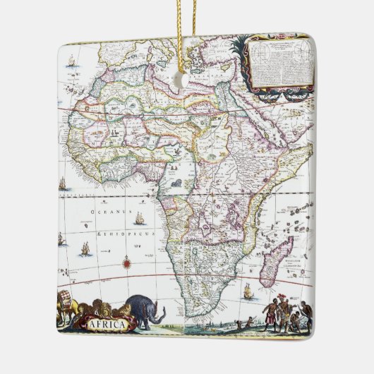 Kaart van Afrika | 1696 Keramisch Ornament (Links)