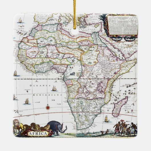 Kaart van Afrika | 1696 Keramisch Ornament (Achterkant)