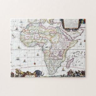 Kaart van Afrika   1696 Legpuzzel