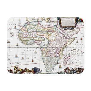 Kaart van Afrika 1696 Magneet