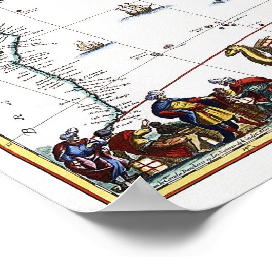 Kaart van Afrika | 1696 Poster (Hoek)