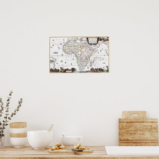 Kaart van Afrika | 1696 Poster (Keuken)